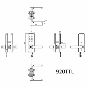 Zamek elektroniczny 920TTL - wodoodporny